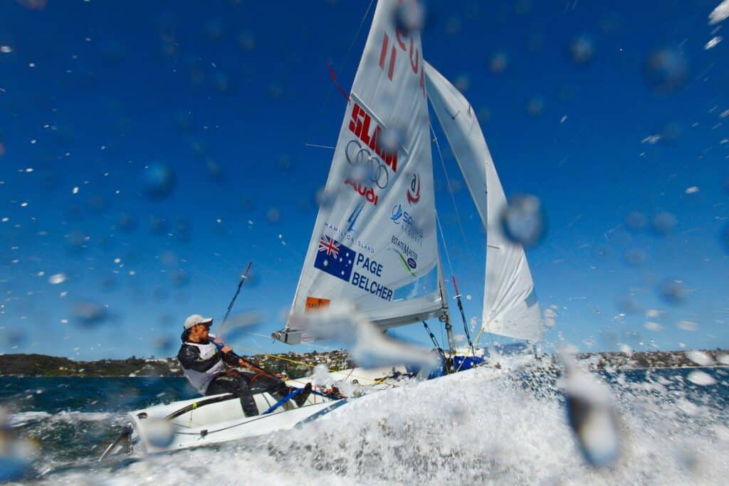 Sailboat racing at Woollahra Sailing Club on a sunny day.